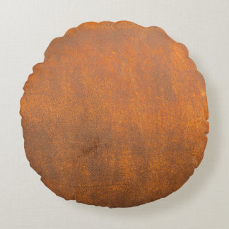 Black rust, metal texture close-up. round pillow