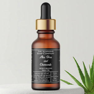 Black rustic dropper or cosmetics bottle label