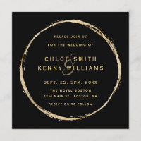 Black Rustic Gold Circle Ampersand Wedding Square