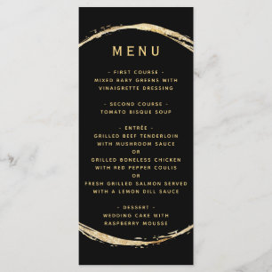 Black Rustic Gold Circle Frame Ampersand Wedding Menu