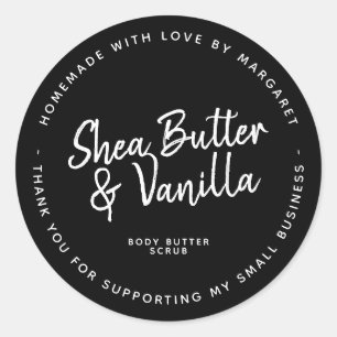 Black Rustic Script Homemade Business Package Seal