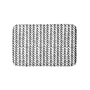Black Rustic Tribal Pattern Bath Mat