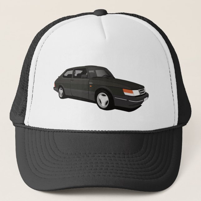 Black Saab 900 Turbo Coupé Trucker Hat (Front)