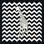 Black Safari Chevron with Pop Art Giraffe Poster<br><div class="desc">Mod Chevron pattern in Emporio Moffa's Safari Moods colour palette,  with pop art giraffe on one side.</div>