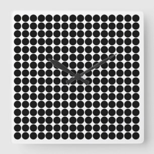Black Safari Dot Square Wall Clock