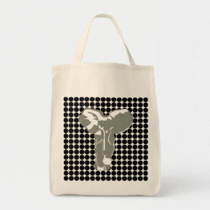 Black Safari Dot with Pop Art Elephant Tote Bag