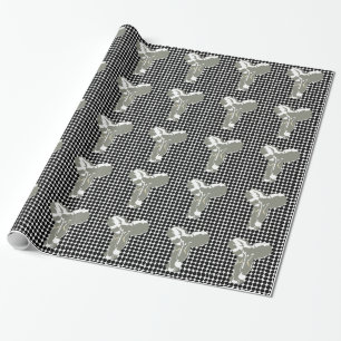 Black Safari Dot with Pop Art Elephant Wrapping Paper