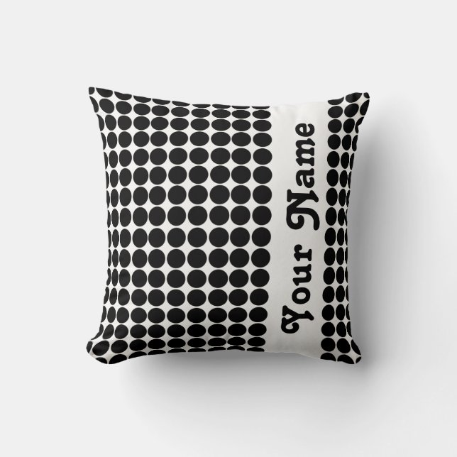 Black Safari Dots with custom text Throw Pillow (Front)