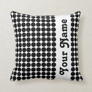 Black Safari Dots with custom text Throw Pillow