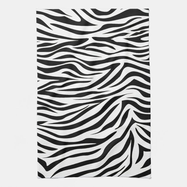 Black Safari Zebra Kitchen Towel (Vertical)