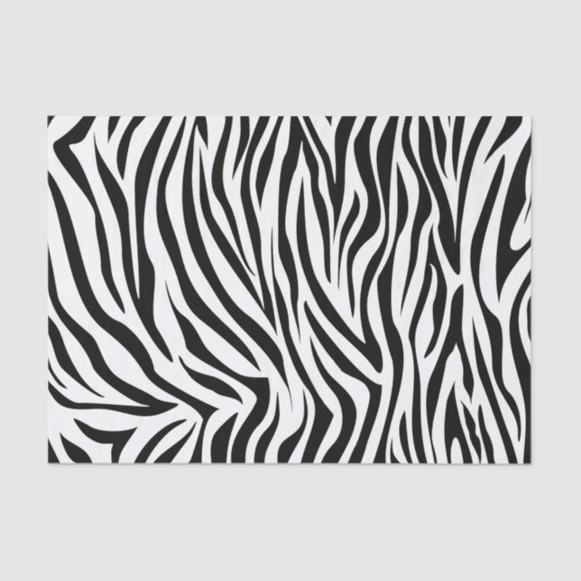 Black Safari Zebra Tissue Paper (Front)