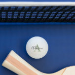 Black sage green monogram name initial ping pong ball<br><div class="desc">Personalized ping pong ball with your name and family name initial in black and light grey green. Balls reads Addison A or personalize with your own name and initial. Designed by www.mylittleeden.com on zazzle.</div>