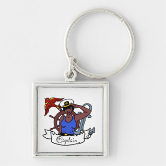 Black sailor woman sailor pin up card keychain