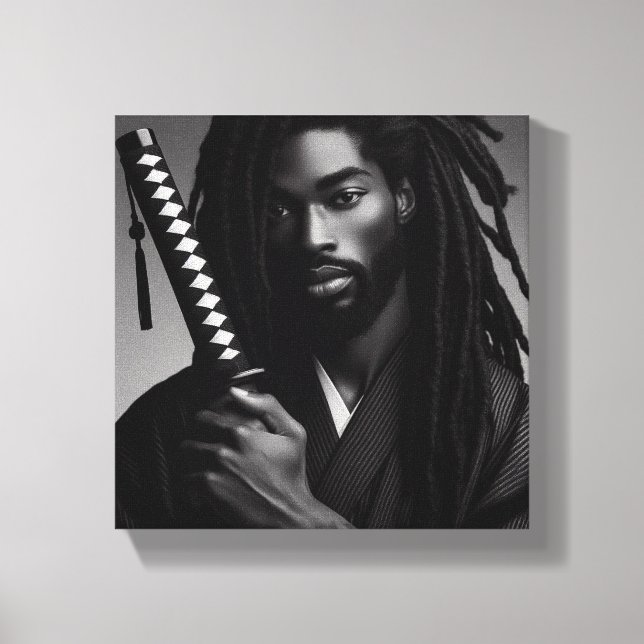 Black Samurai Canvas Print (Front)