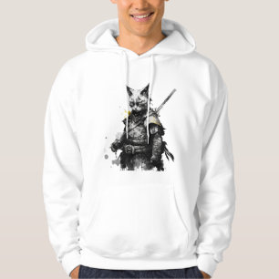 Black Samurai Cat with katana Hoodie