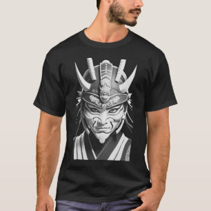 Black Samurai Mask Graphic Tee Black T-Shirt