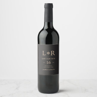 Black Sand | Stylish Wedding Save the Date Wine Label