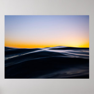BLACK SAND UNDER ORANGE SKY DURING SUNSET POSTER