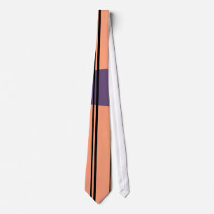 Black, Sandy Brown Retro Striped Tie
