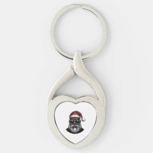 Black Santa, African American Santa Claus Keychain