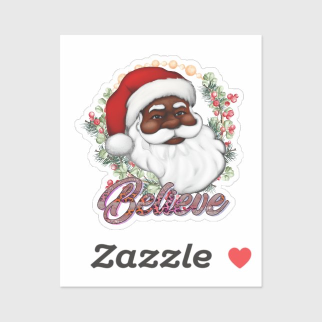 Black Santa Believe Melanin Man Christmas Cheer (Sheet)