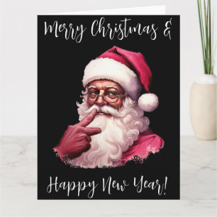Black Santa, Big nick energy, naughty, Santa Claus Card