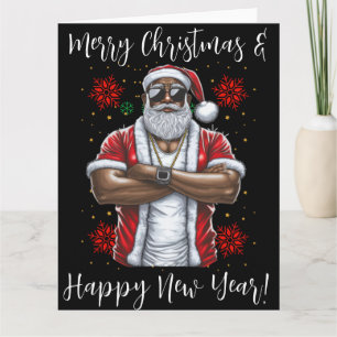 Black Santa, Big nick energy, naughty, Santa Claus Card