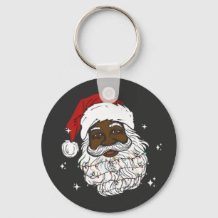 Black Santa Christmas Black History Xmas  Keychain