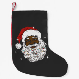 Black Santa Christmas Black History Xmas  Small Christmas Stocking