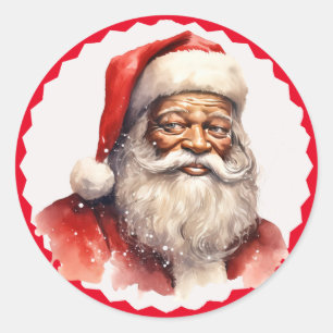 Black Santa Christmas Sticker