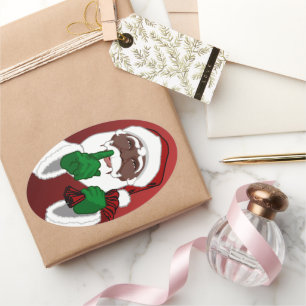 Black Santa Christmas Sticker Santa Clause Sticker