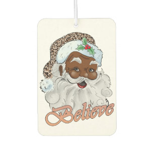 Black Santa Claus Believe In Jesus Christmas Air Freshener