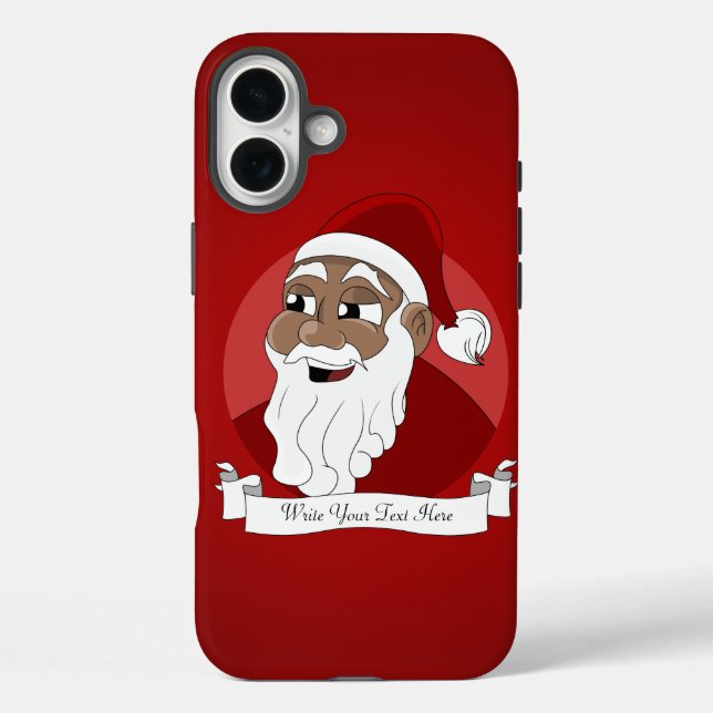 Black Santa Claus Cartoon Case-Mate iPhone Case (Back)