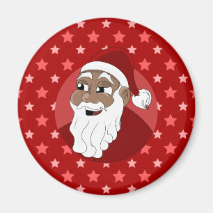 Black Santa Claus Cartoon Magnet