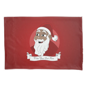 Black Santa Claus Cartoon Pillowcase