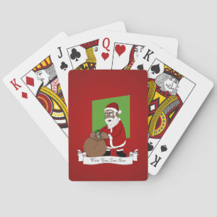 Black Santa Claus Cartoon Playing Cards