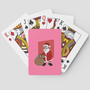 Black Santa Claus Cartoon Playing Cards
