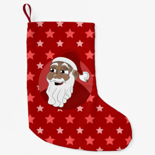 Black Santa Claus Cartoon Small Christmas Stocking