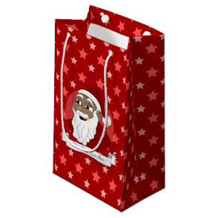 Black Santa Claus Cartoon Small Gift Bag