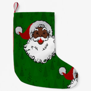 black santa claus christmas small christmas stocking