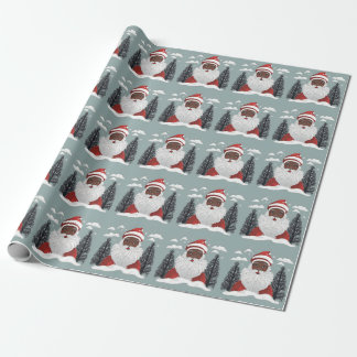 Black Santa Claus Christmas Wrapping Paper