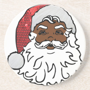 black santa claus coaster