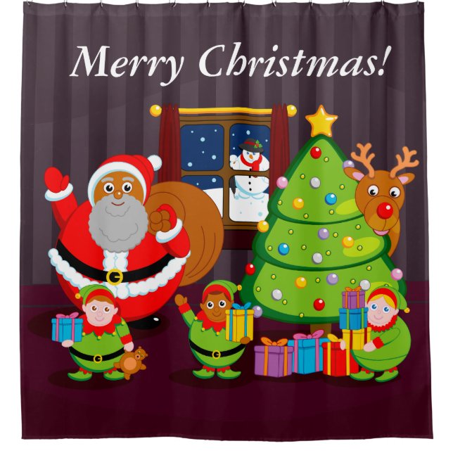 Black Santa Claus delivering Christmas gifts, (Front)
