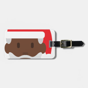 black santa claus emoji luggage tag