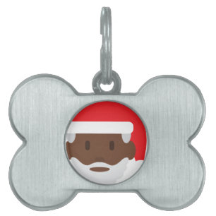 black santa claus emoji pet tag
