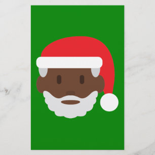 black santa claus emoji stationery