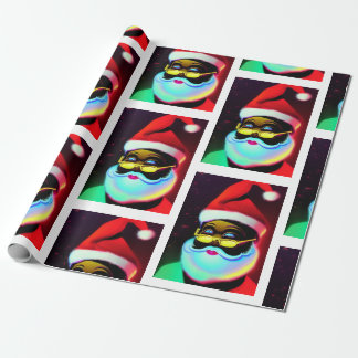 Black Santa Claus jolly saint Nic Christmas Wrapping Paper