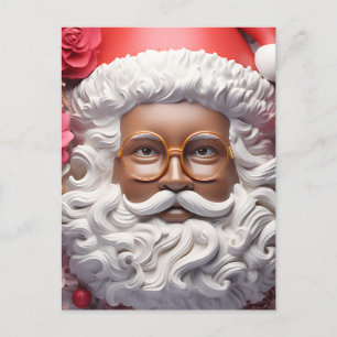 Black Santa Claus Melanin Christmas Ugly Sweater  Holiday Postcard