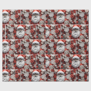 Black Santa Claus, Melanin Christmas, Ugly Xmas Sw Wrapping Paper