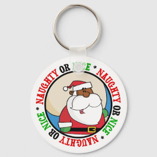 Black Santa Claus with Toy Sack Keychain